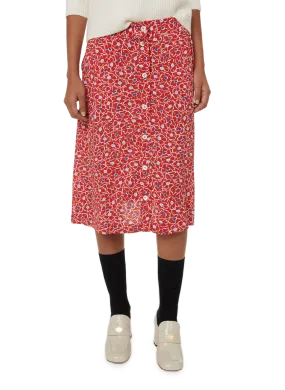 A.P.C.  Jupe évasée à motif Marla - Rouge