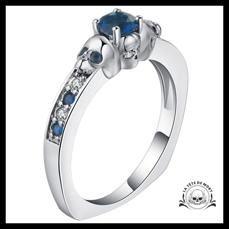Bague Crâne Bleu (Acier)