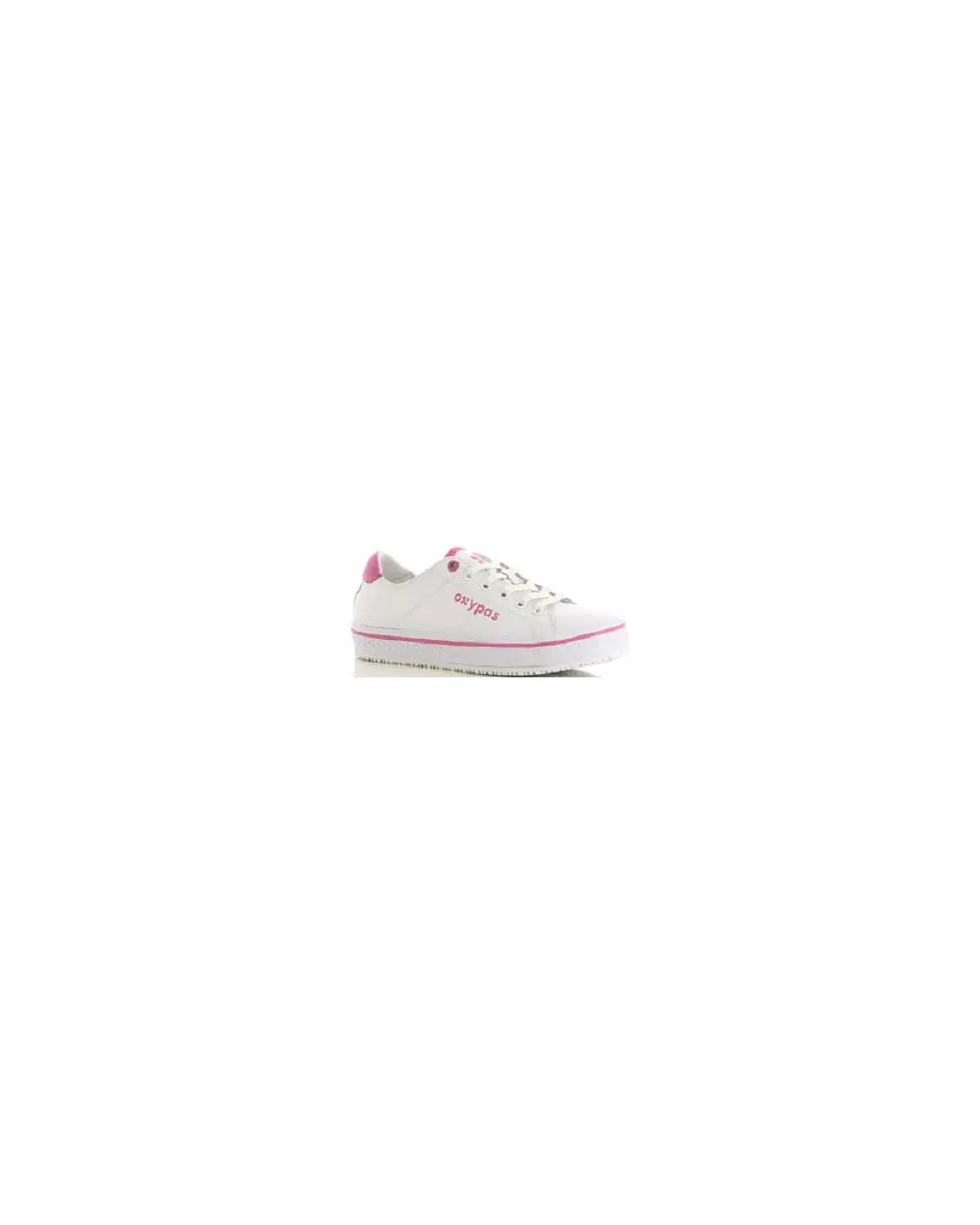 BASKET PAOLA FEMME CUIR BLANC/FUSCHIA  OXYPAS REF.FUX