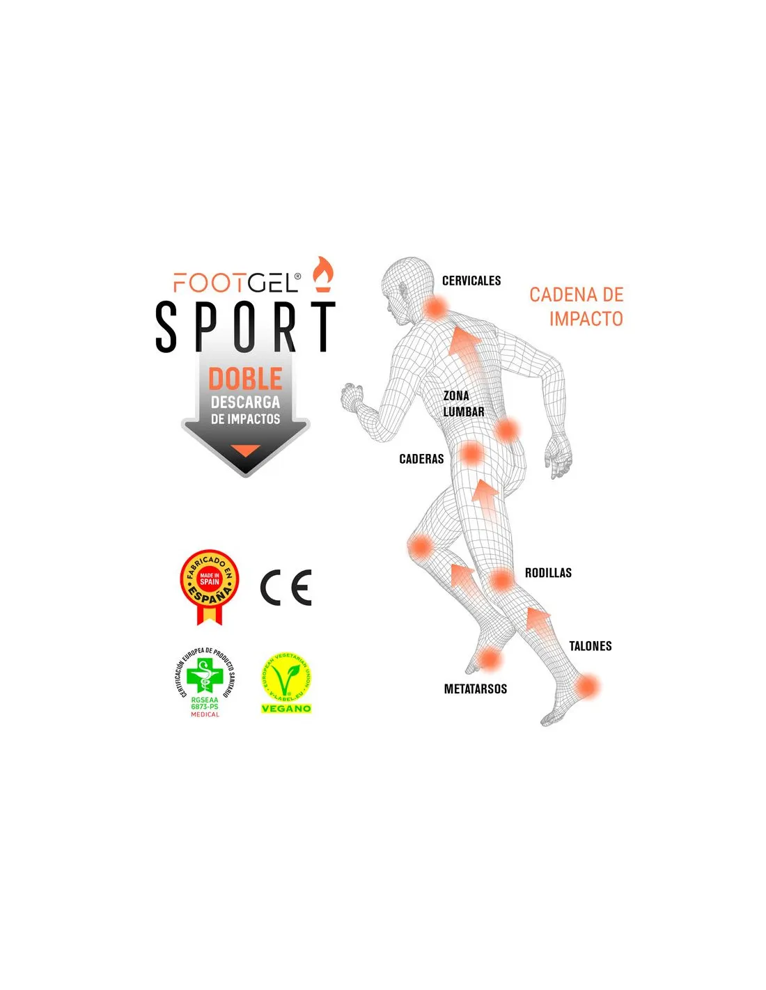 CADEAU - Semelles Footgel Sport Orange