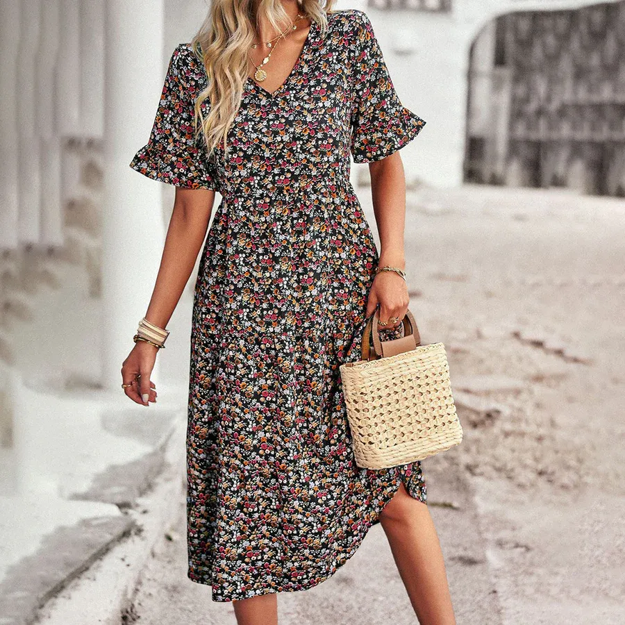 Cambria | Robe midi fleurie