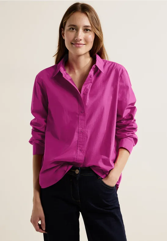 CECIL Chemisier en coton de couleur unie 