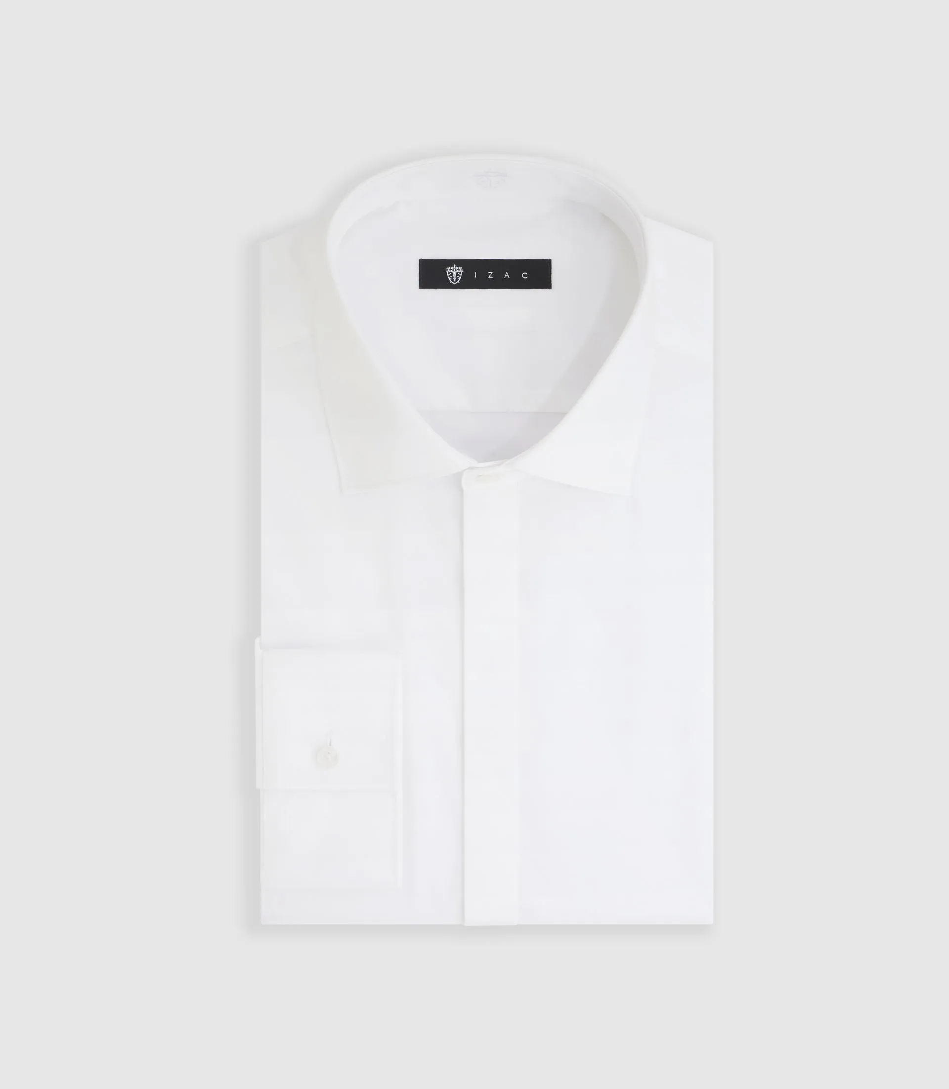 Chemise slim en satin de coton blanche SATINCACHEOUT