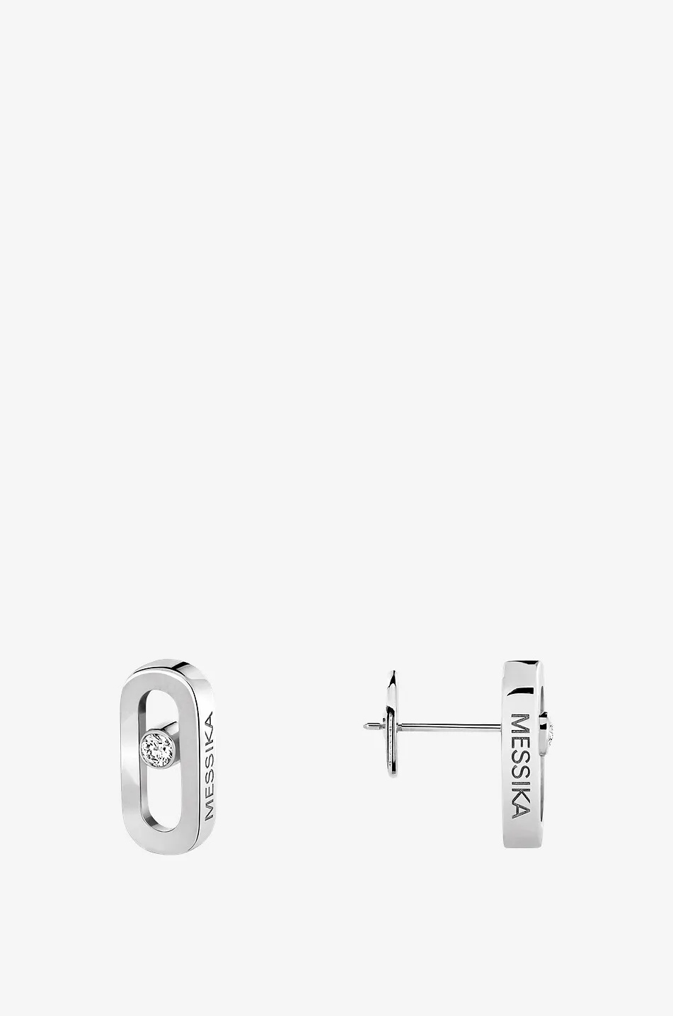Clous d'oreilles en or blanc et diamant Move Uno