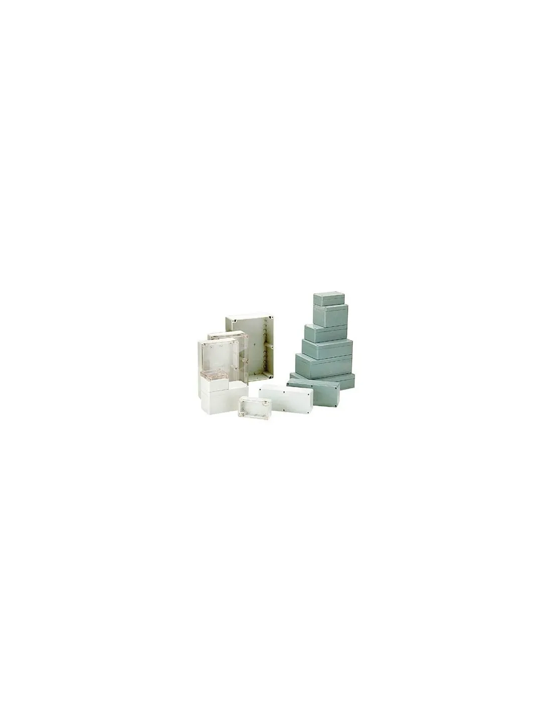 Coffret etanche en abs avec entretoises - 160 x 80 x 55mm et couvercle transparant-Coffret etanche en abs avec entretoises - 160