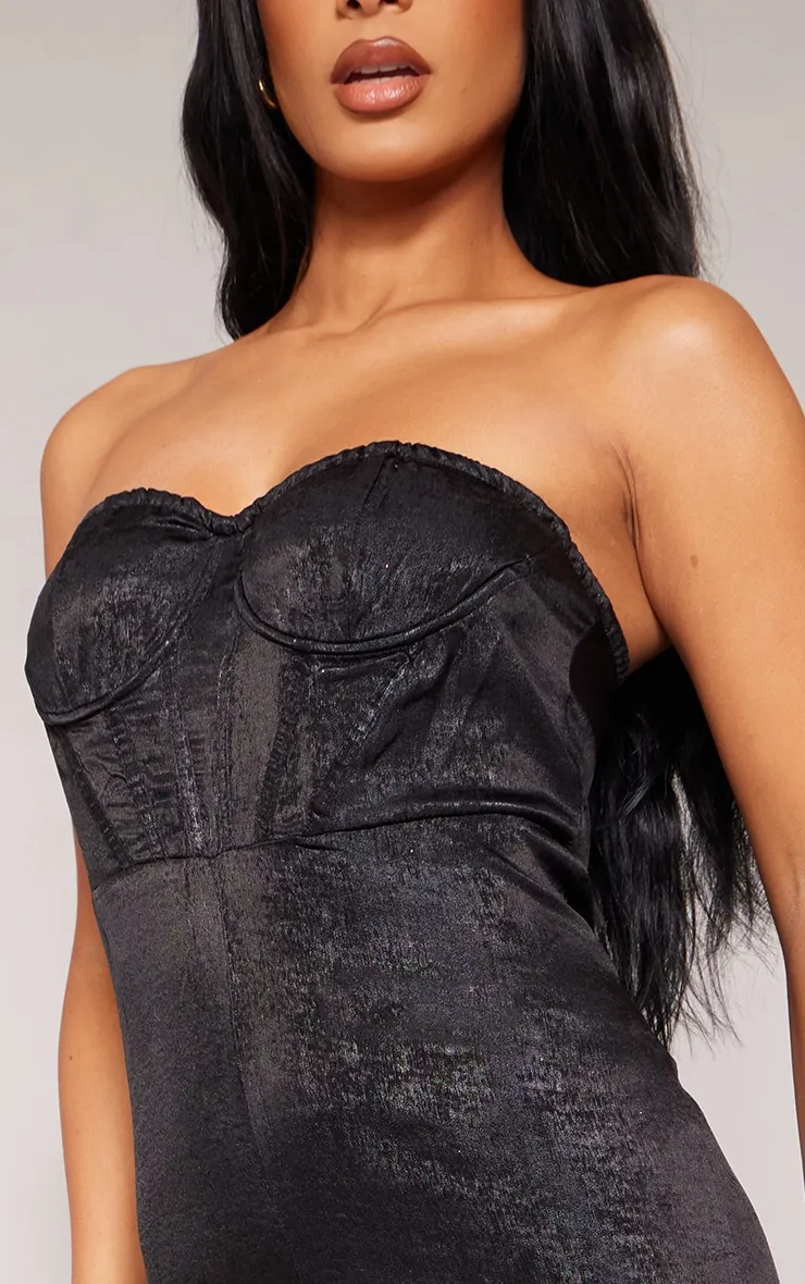 Combinaison bustier noire métallisé à corset