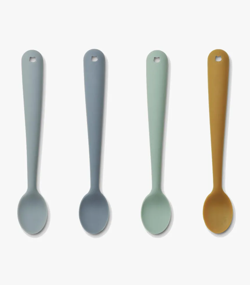 Cuillères pour enfant bleu x4