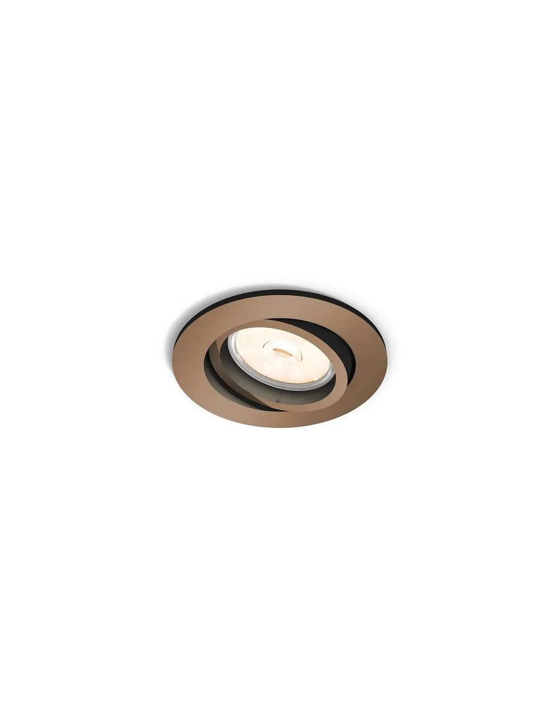DONEGAL Ampoule Spot LED Ronde Encastrable excl. 5,5W IP20 Cuivre Ø90mm | LéonLeds
