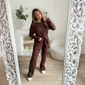 ENSEMBLE COCOONING PULL PANTALON COTELÉ