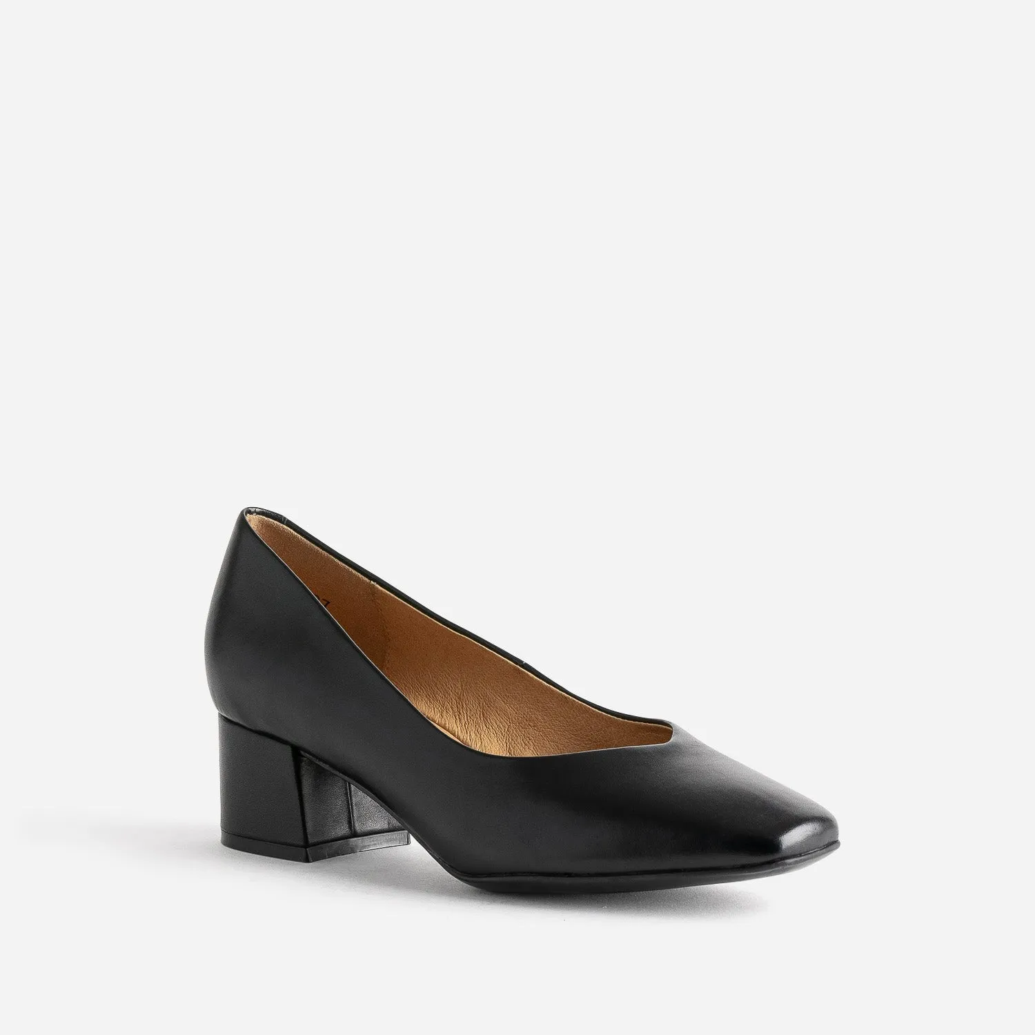 Escarpin CAPRICE noir en cuir à talon - Escarpins Femme | ERAM