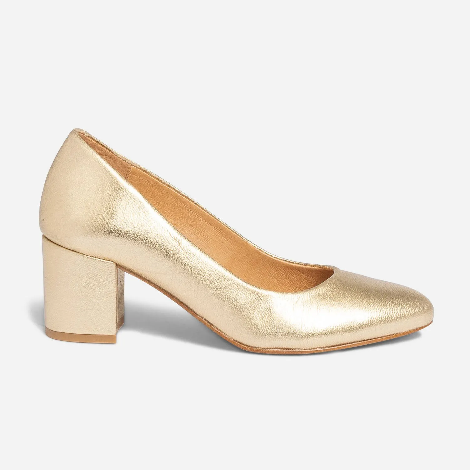 Escarpin doré en cuir - Escarpins Femme | ERAM