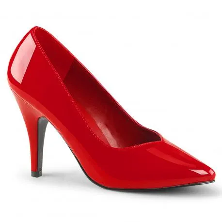 Escarpin rouge vernis haut talon de 10 cm petite et grande taille