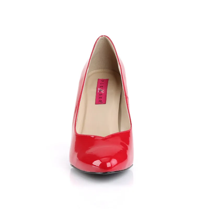 Escarpin rouge vernis haut talon de 10 cm petite et grande taille