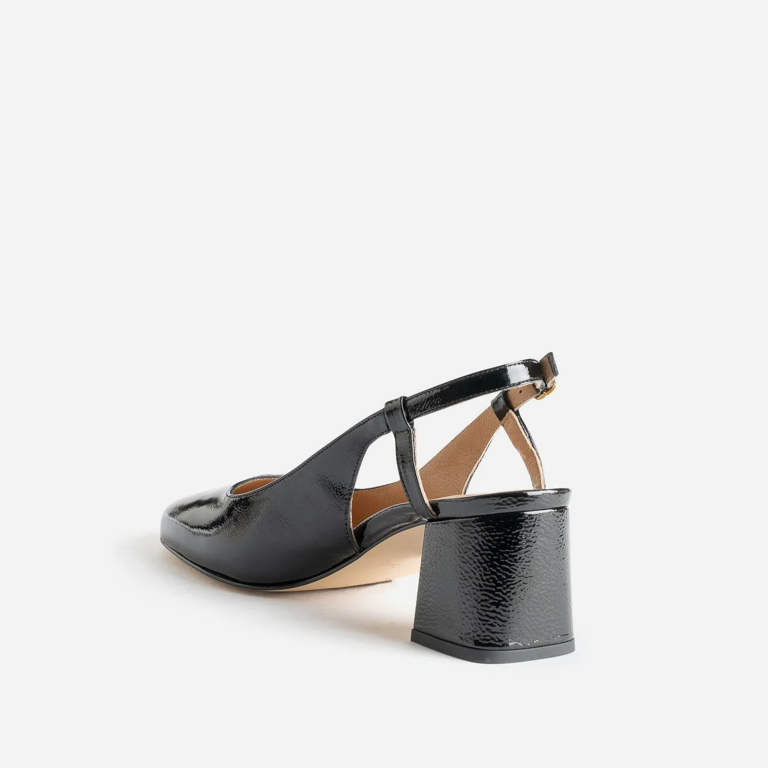 Escarpin slingback noir verni - Escarpins Femme | ERAM