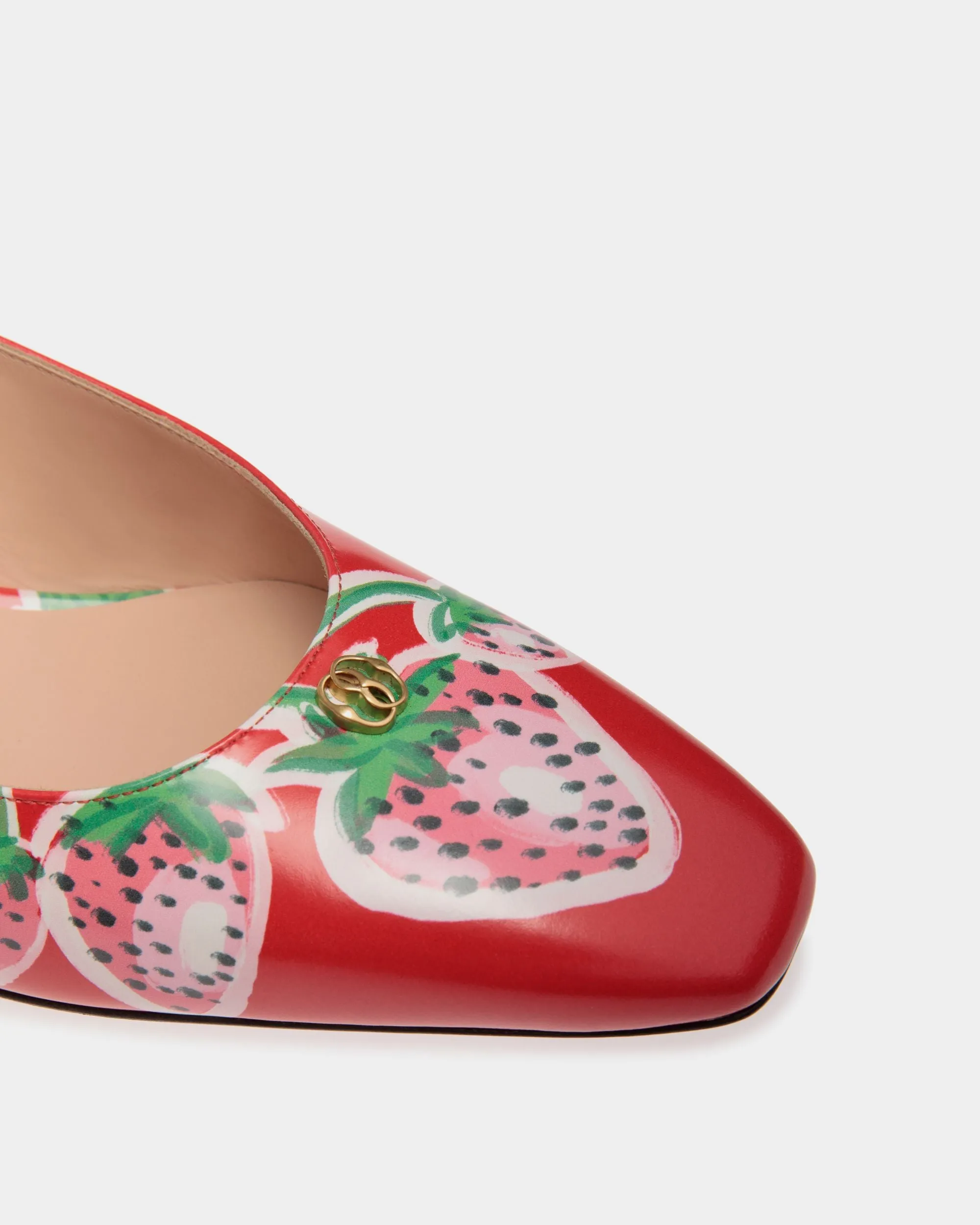 Escarpin Slingback Sylt Pour Femme En Cuir Brossé Imprimé Strawberry