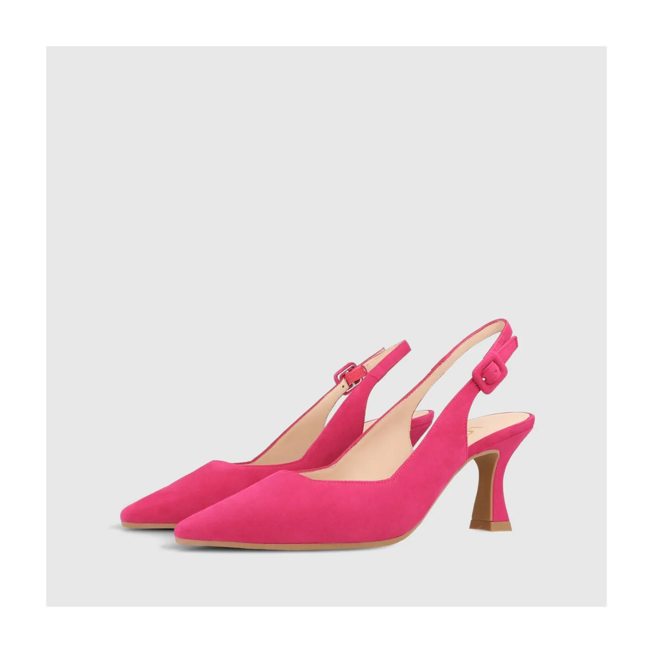 Escarpin talon ouvert Juco en daim fushia | LODI Chaussures pour femme en ligne