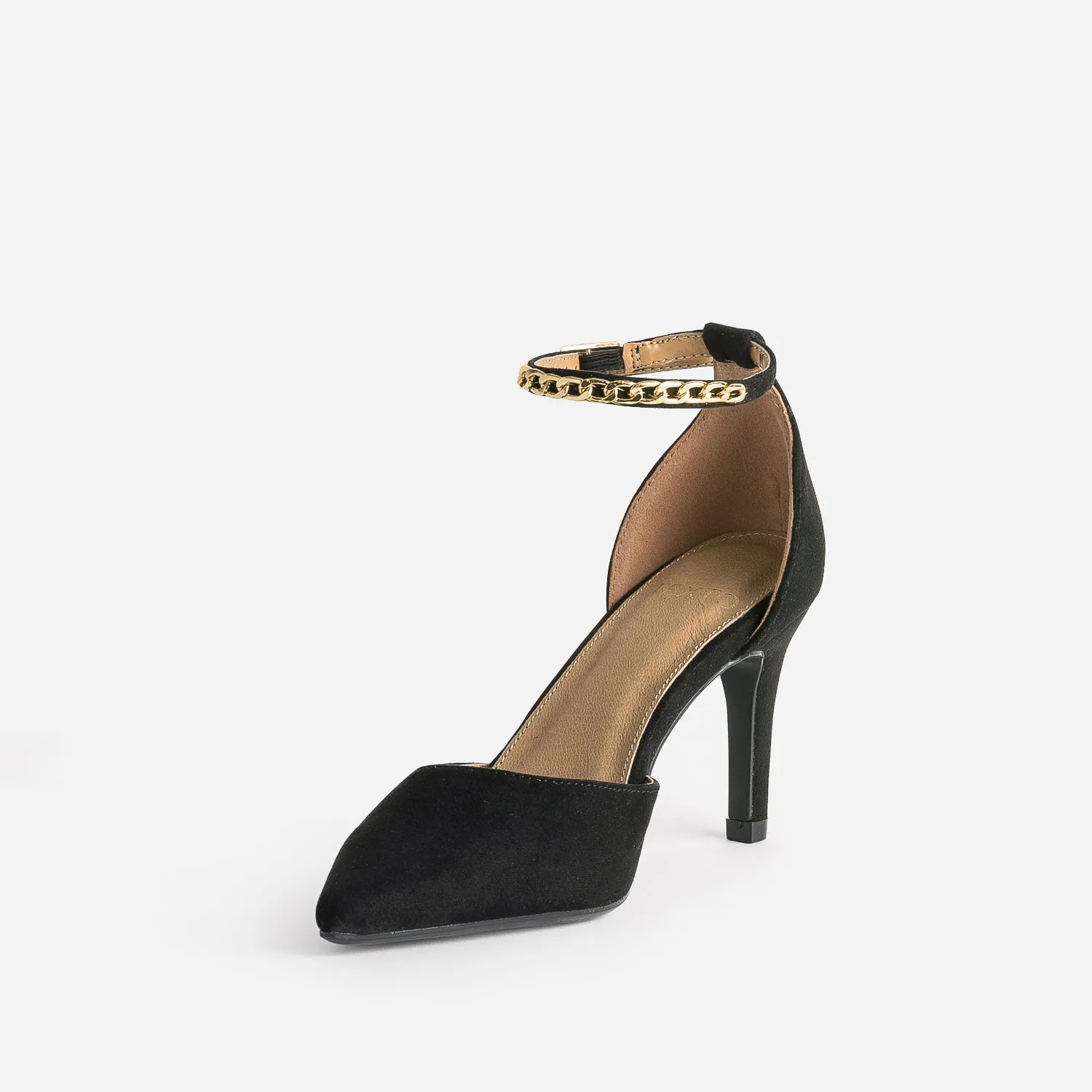 Escarpin TEXTO noir à bride-bijou cheville - Escarpins Femme | ERAM