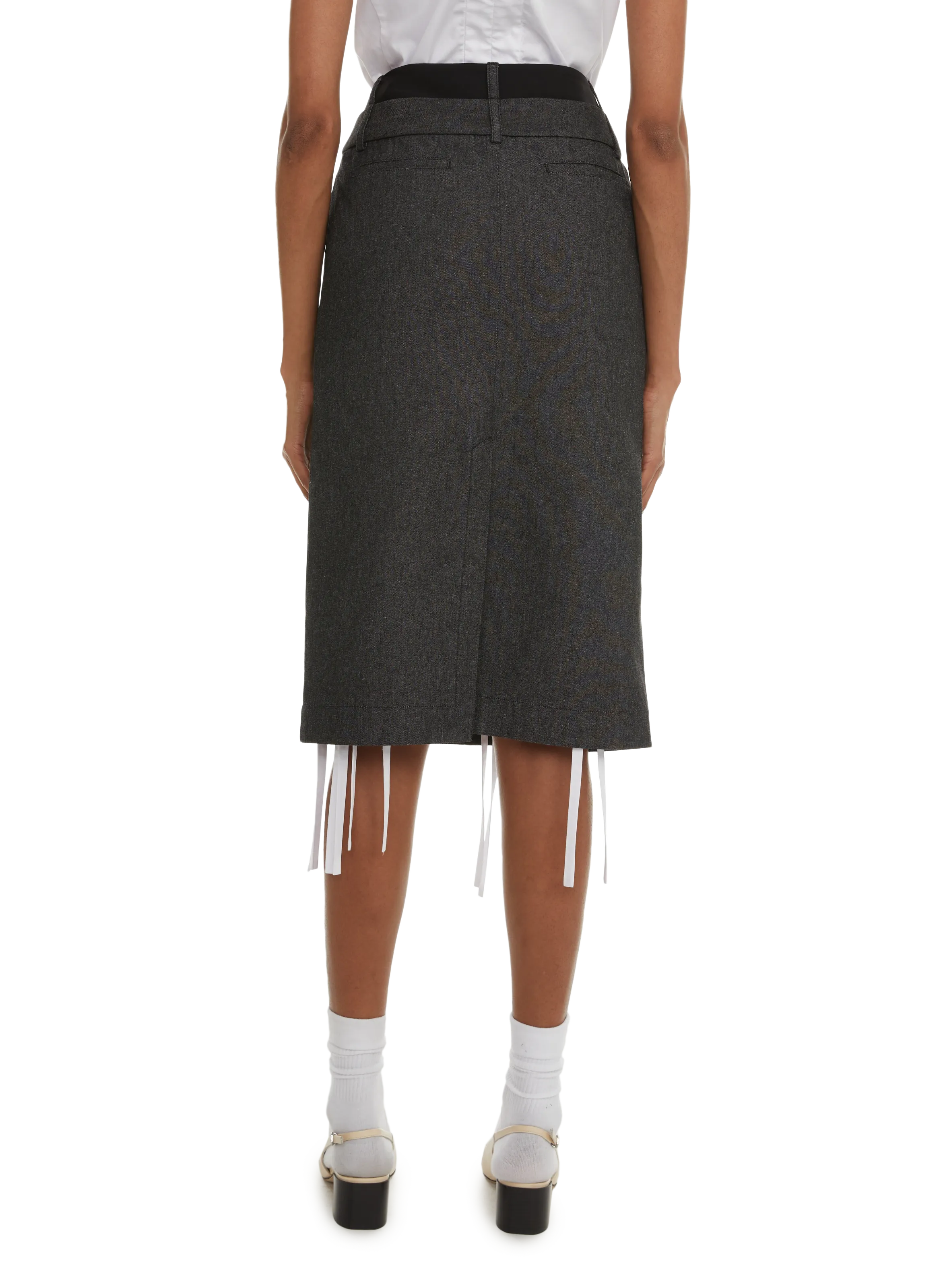 JUPE DROITE EN COTON - EUDON CHOI pour FEMME | Printemps