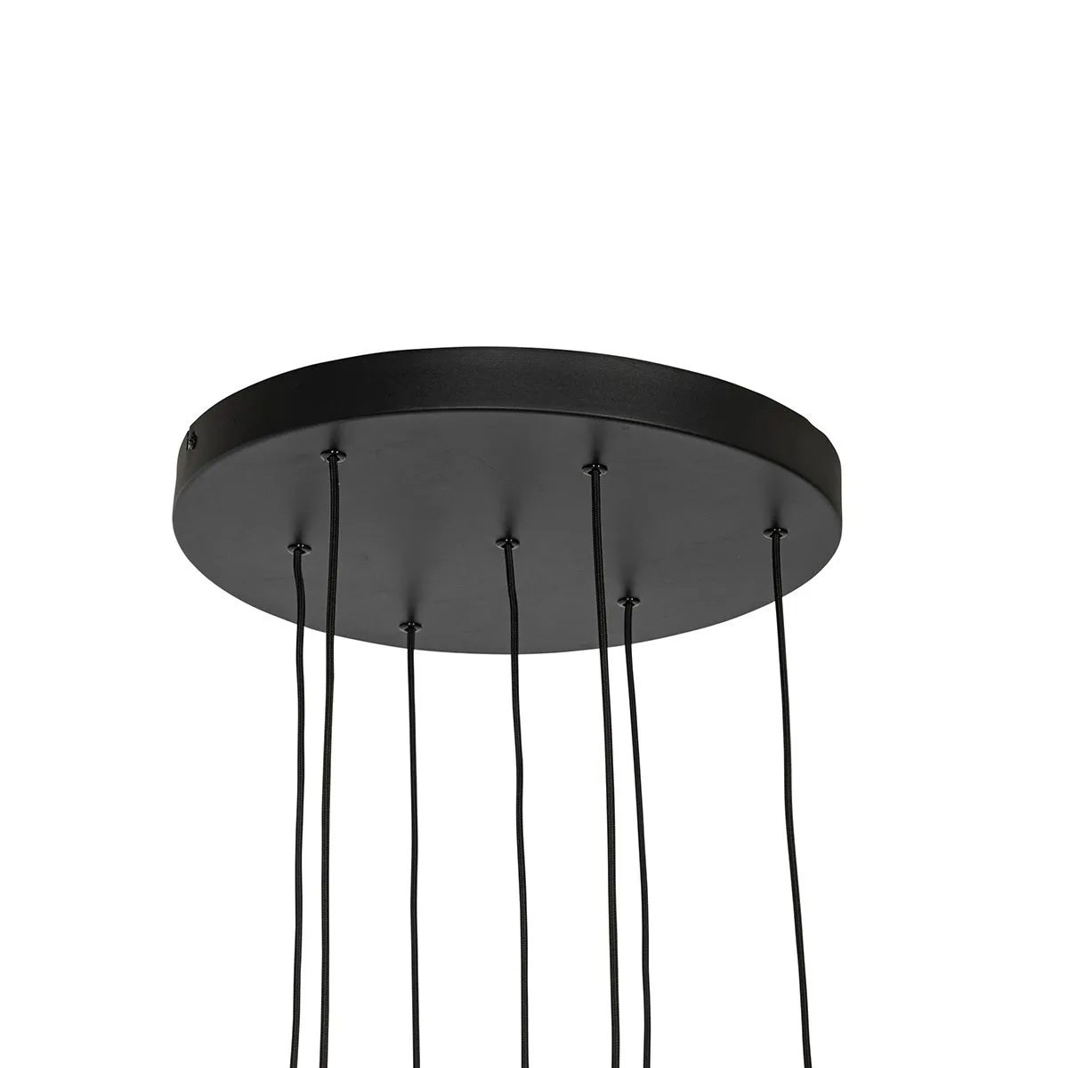 Lampe à suspension design noire ronde 7 lumières - Tuba