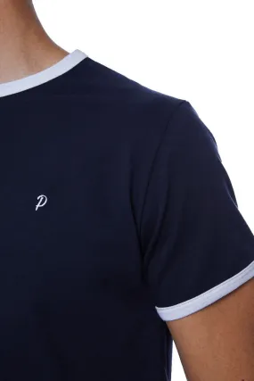 Le t-shirt fabriqué en France - Bleu biais blanc - Le t-shirt Propre - Marques de France
