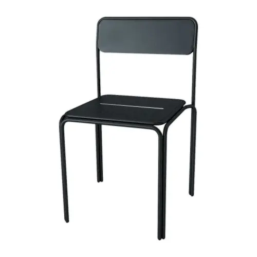 Lot de 2 Chaises BISTRO en métal noirs intérieurs et extérieurs montées