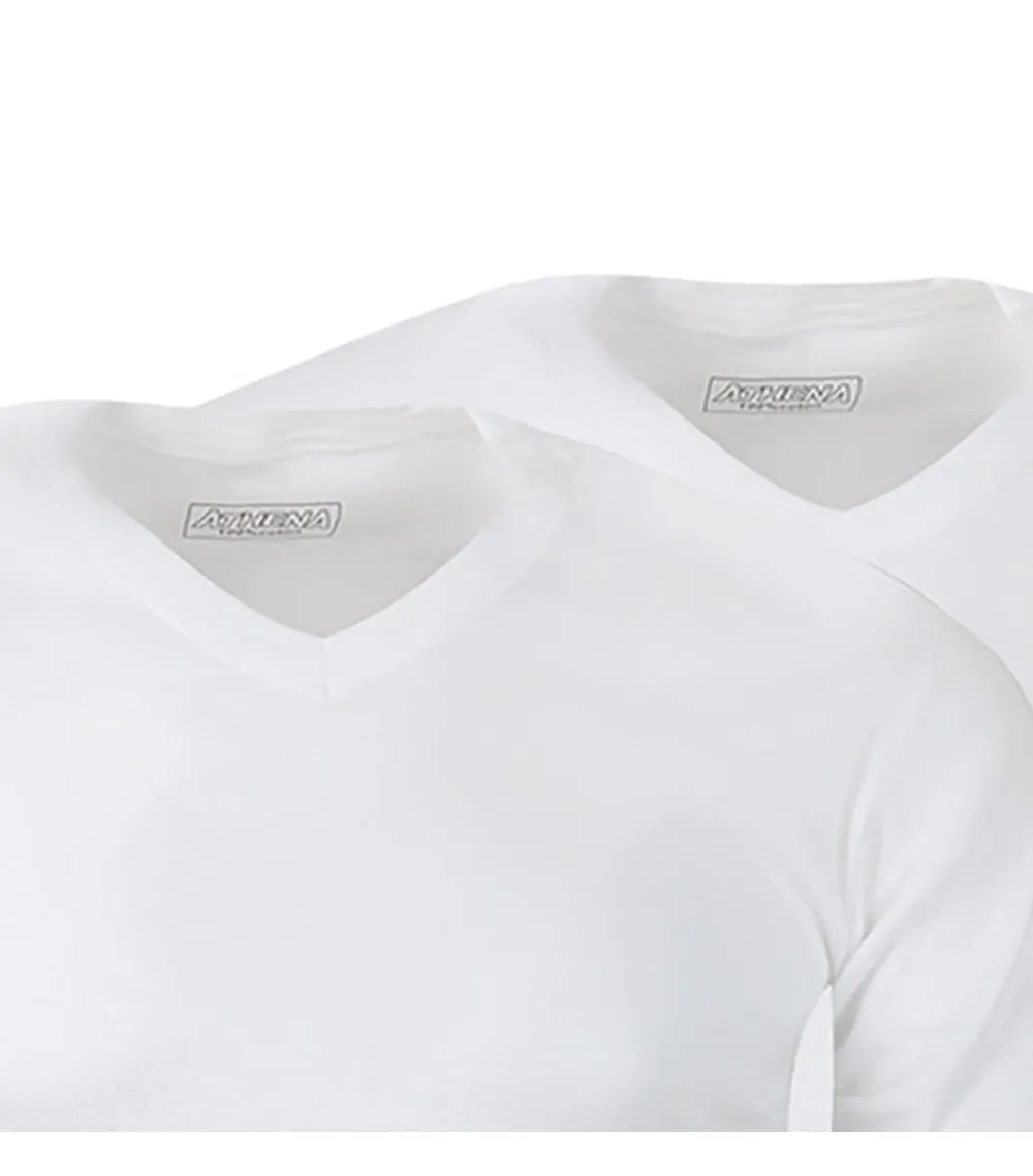 Lot de 2 tee-shirts col V en coton blanc