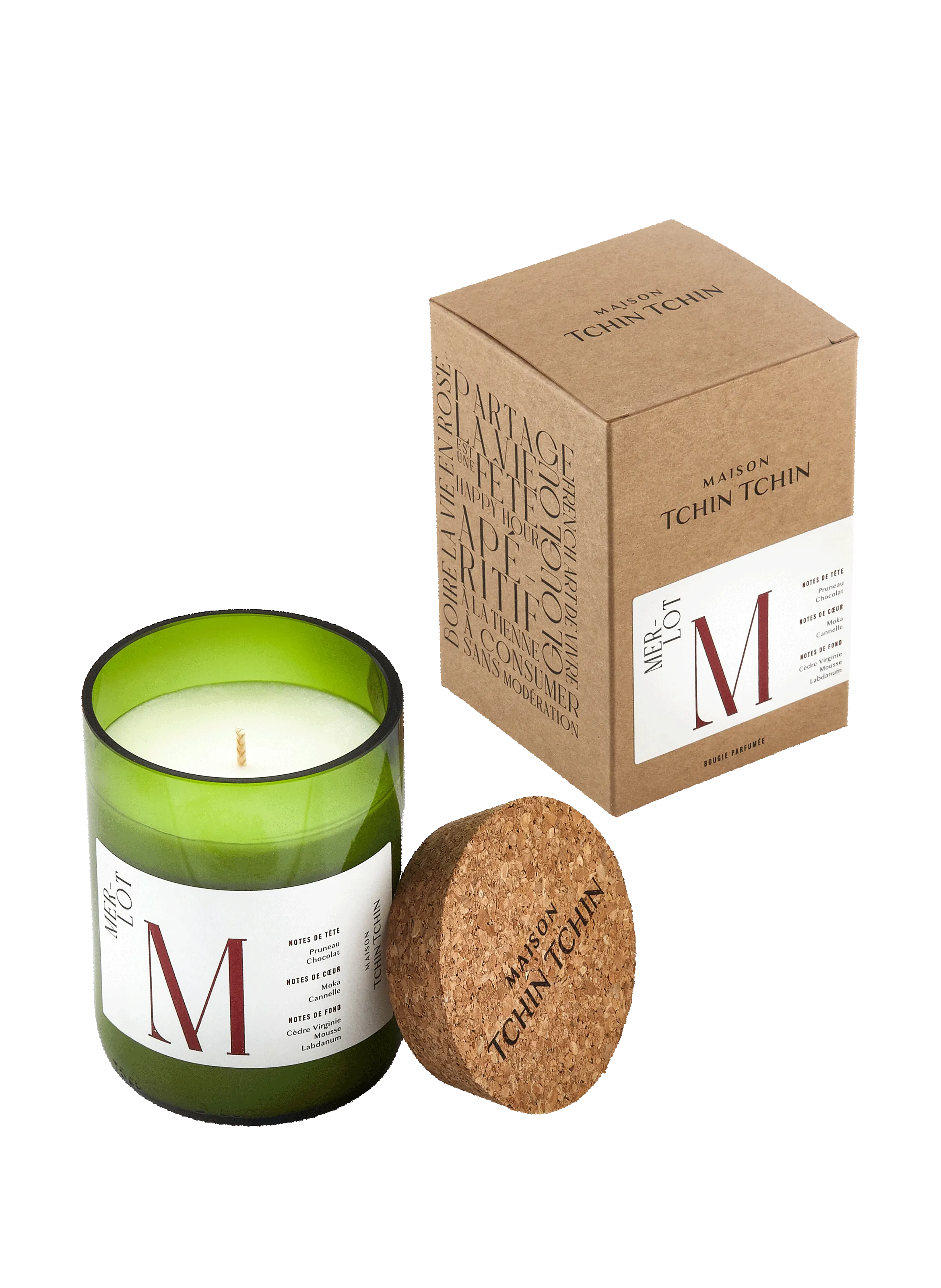 MAISON TCHIN TCHIN  Bougie parfum Merlot - Vert