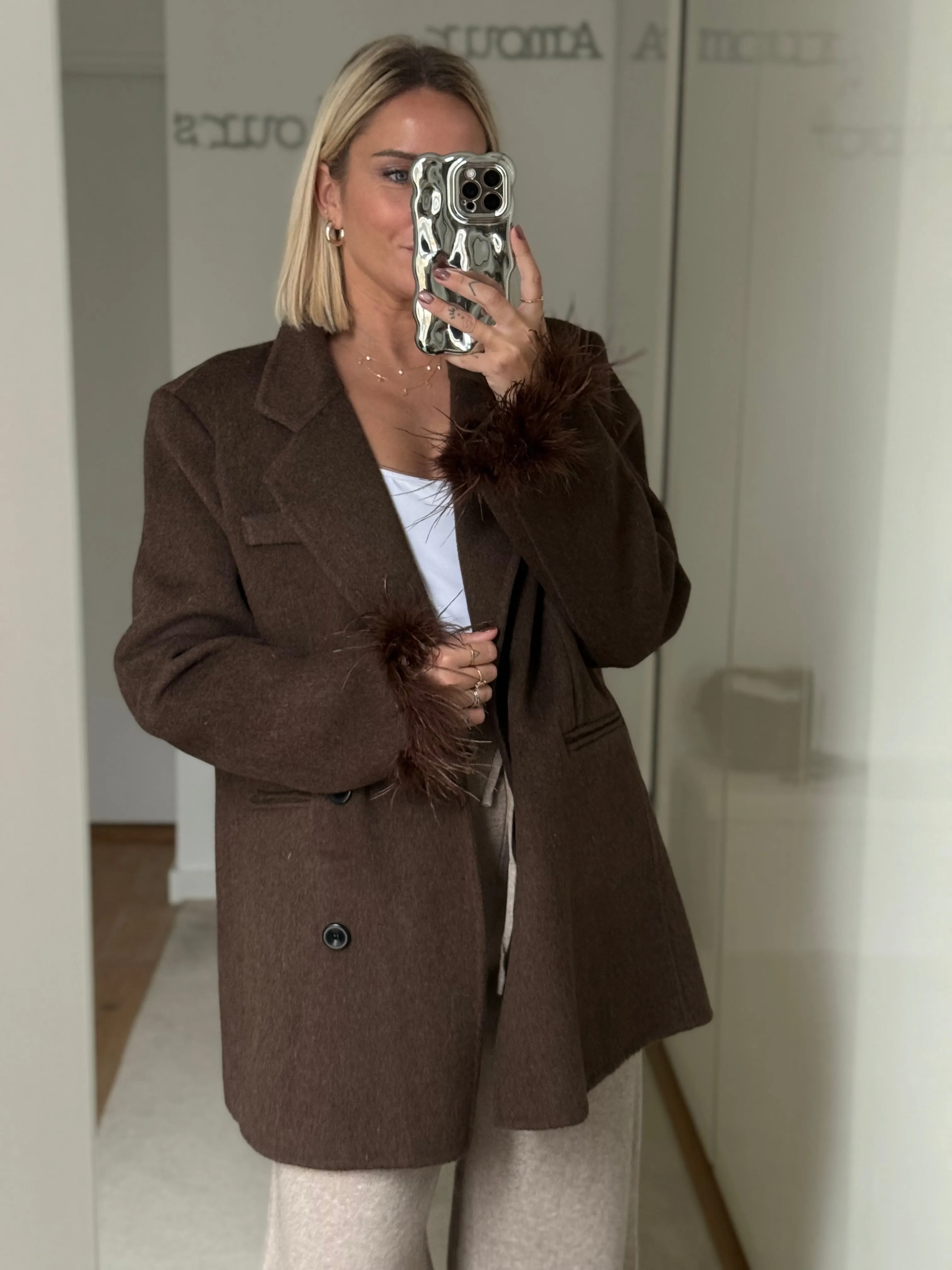 Manteau blazer Marron - 100% Laine