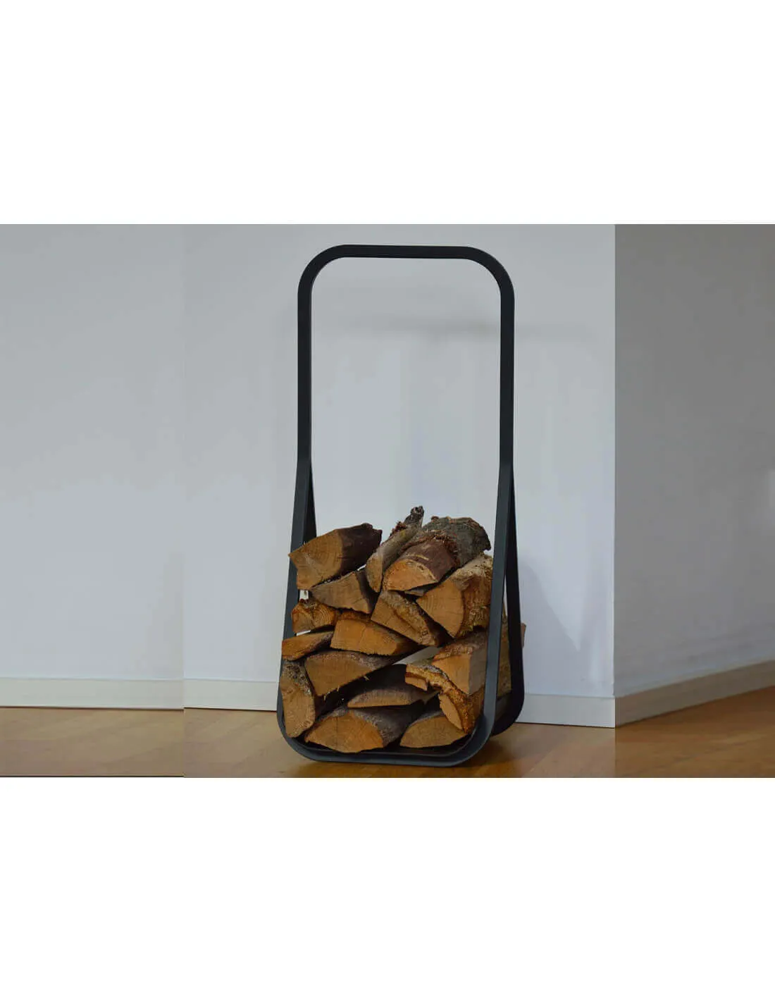 Meuble de rangement en metal noir pour buche de bois - frame Jankurtz