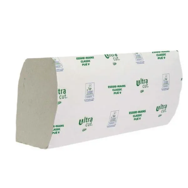 Pack 20 Essuie mains Ultra Vert 22,4x23 cm pliage en V - ATPM Services