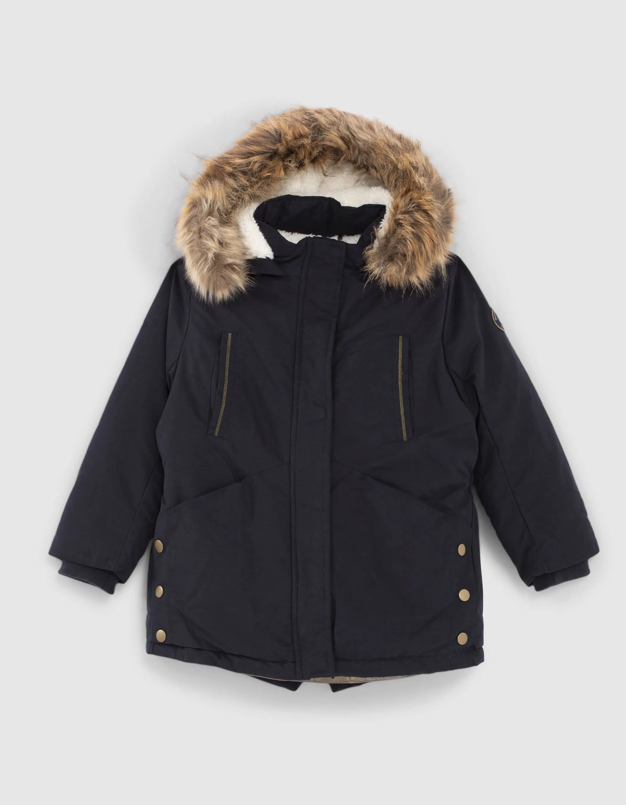 Parka 2 en 1 navy sous-doudoune dorée fille