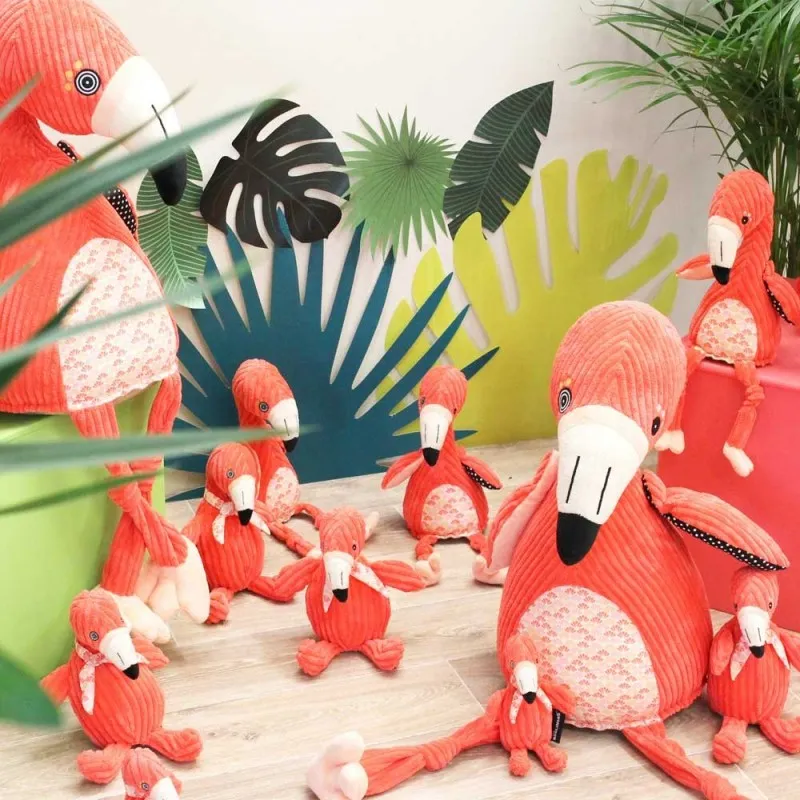 Peluche grand simply LES DÉGLINGOS "Flamingos le flamant rose" | Planetebag.com