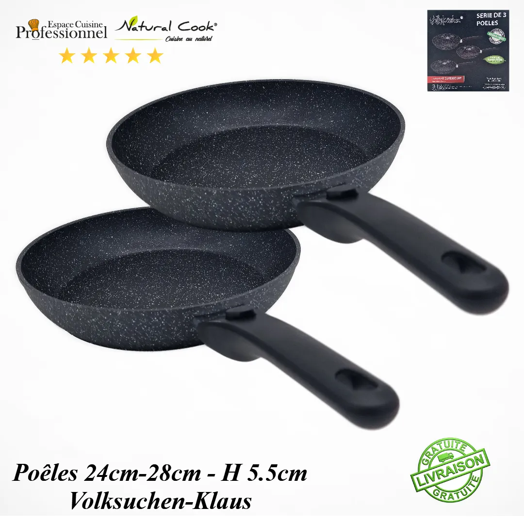 Poêles 24cm - 28cm manches amovibles Volksuchen