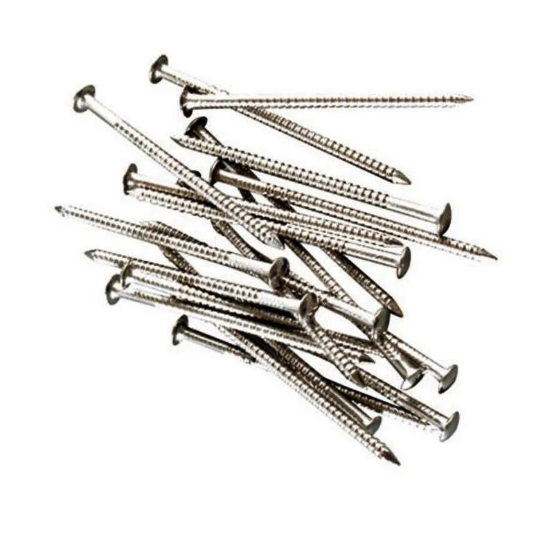 Pointes en vrac 3.1x70mm Crantées Inox A4 Tête bombée 1KG 
