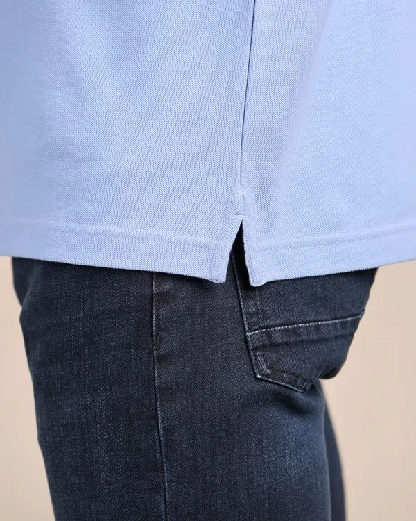 Polo à contraste bleu 