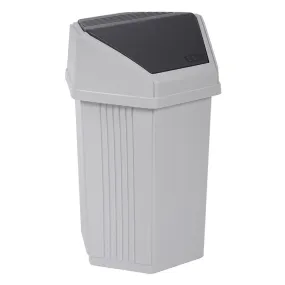 Poubelle 15 l - ABS crème - couvercle oscillant 