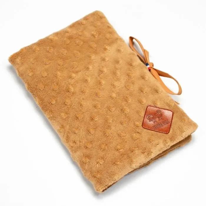 Protège carnet de santé en Minky Naissance Camel