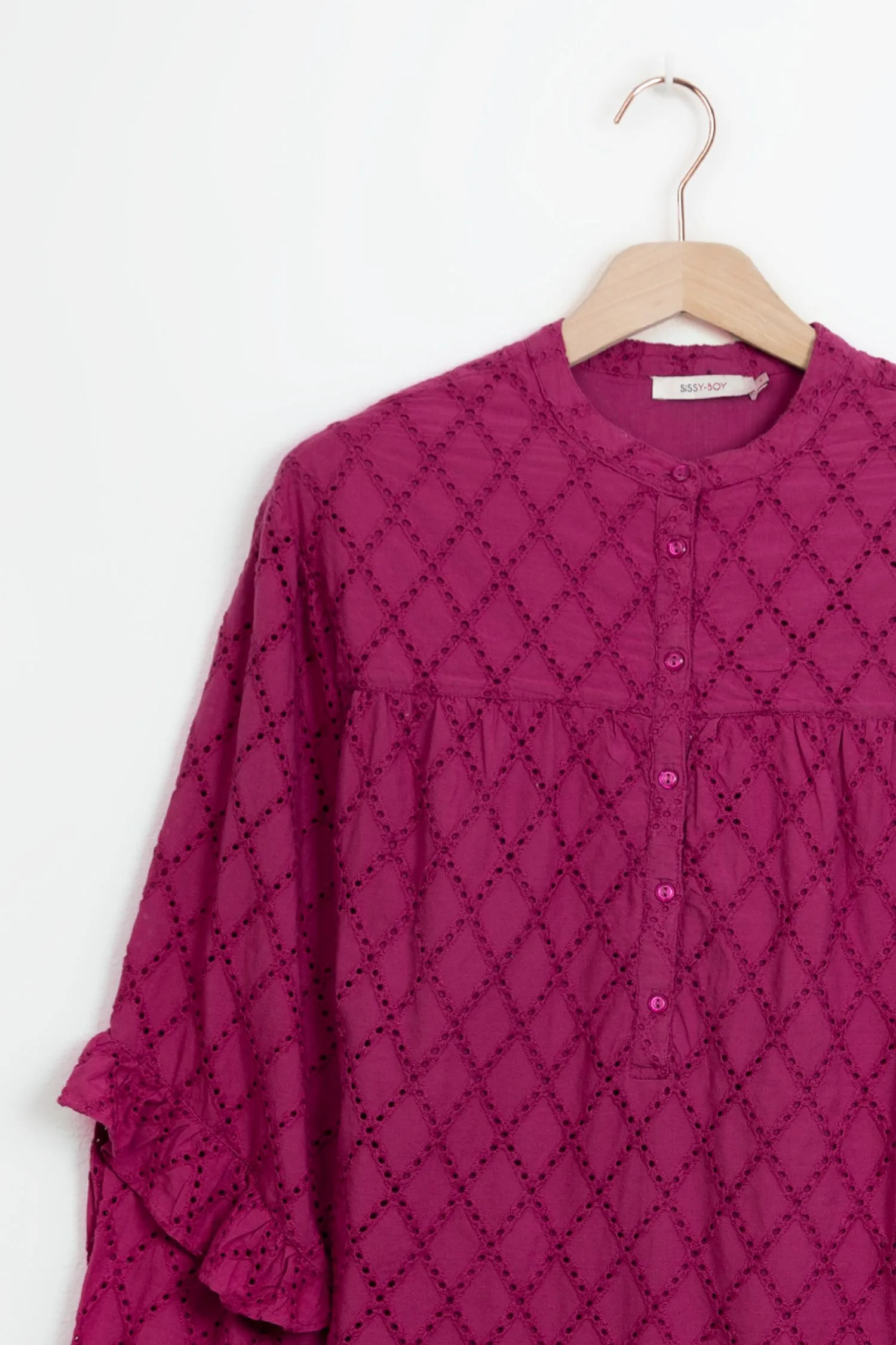 Robe avec volants et broderie - violet