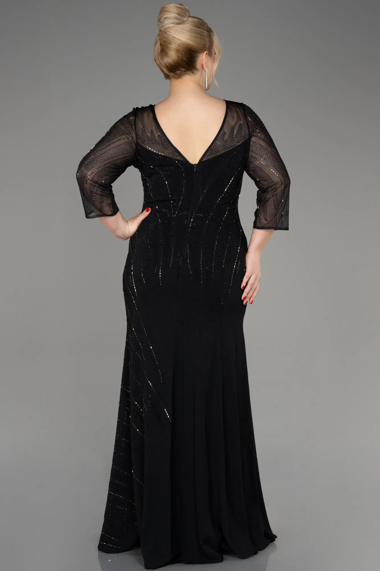 Robe De Soirée Grande Taille Longue Noir ABU3931