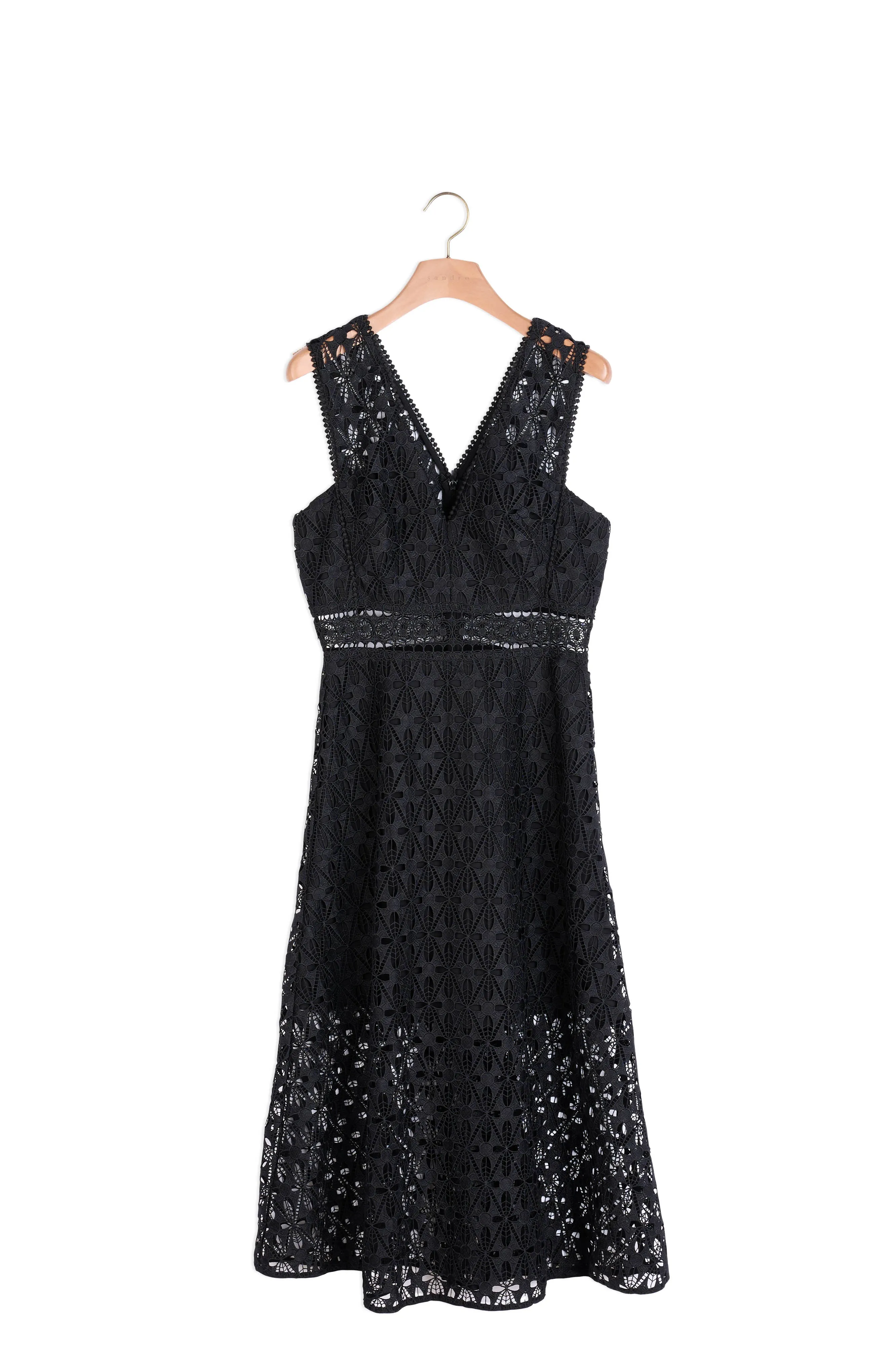 Robe midi en guipure anglaise