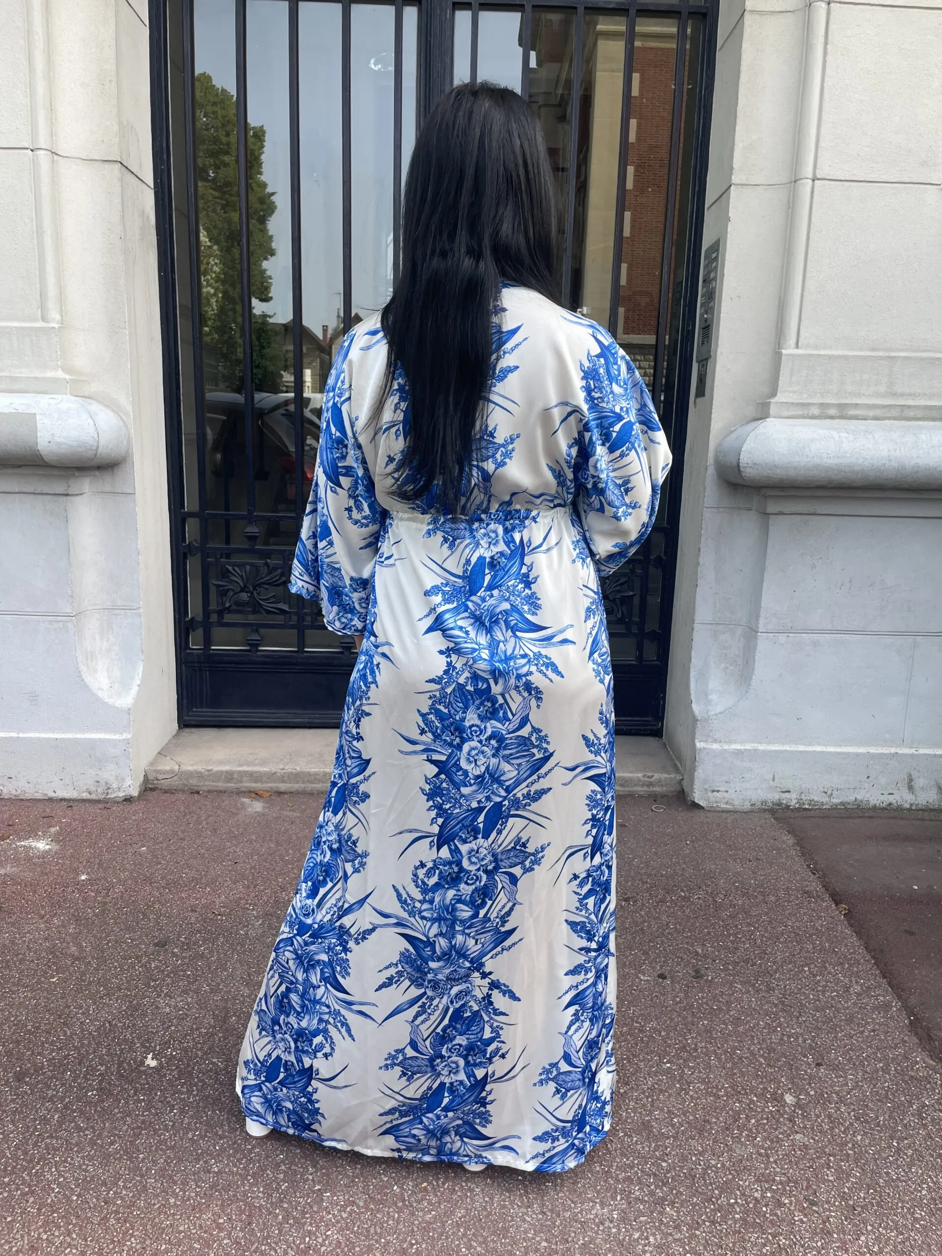 Robe Mina à motifs bleu