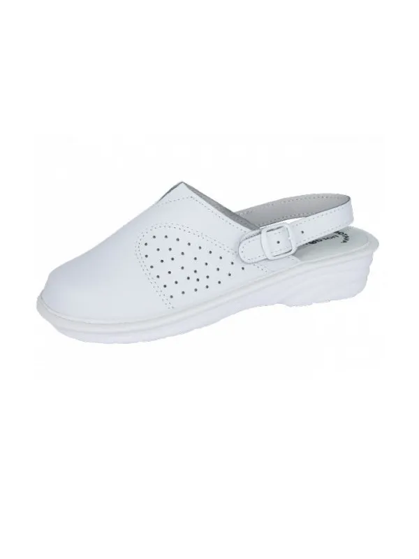 Sabot médical Blanc cuir souple sans embout  Femme Anna Nordways