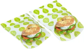 Sacs à Lunch Bee's Wax Vegan Sandwich Wrap Geel Groen (Lot de 2)