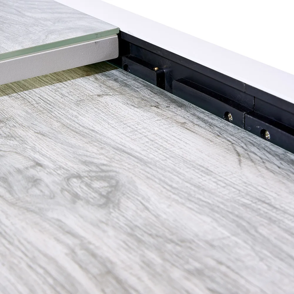 Salon de jardin Ensemble ModuloWood T 4 / 8 + F 4 + C 4 Déco Bois Blanc Wilsa Garden