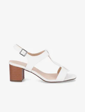 Sandales à bride en T croco - Blanc