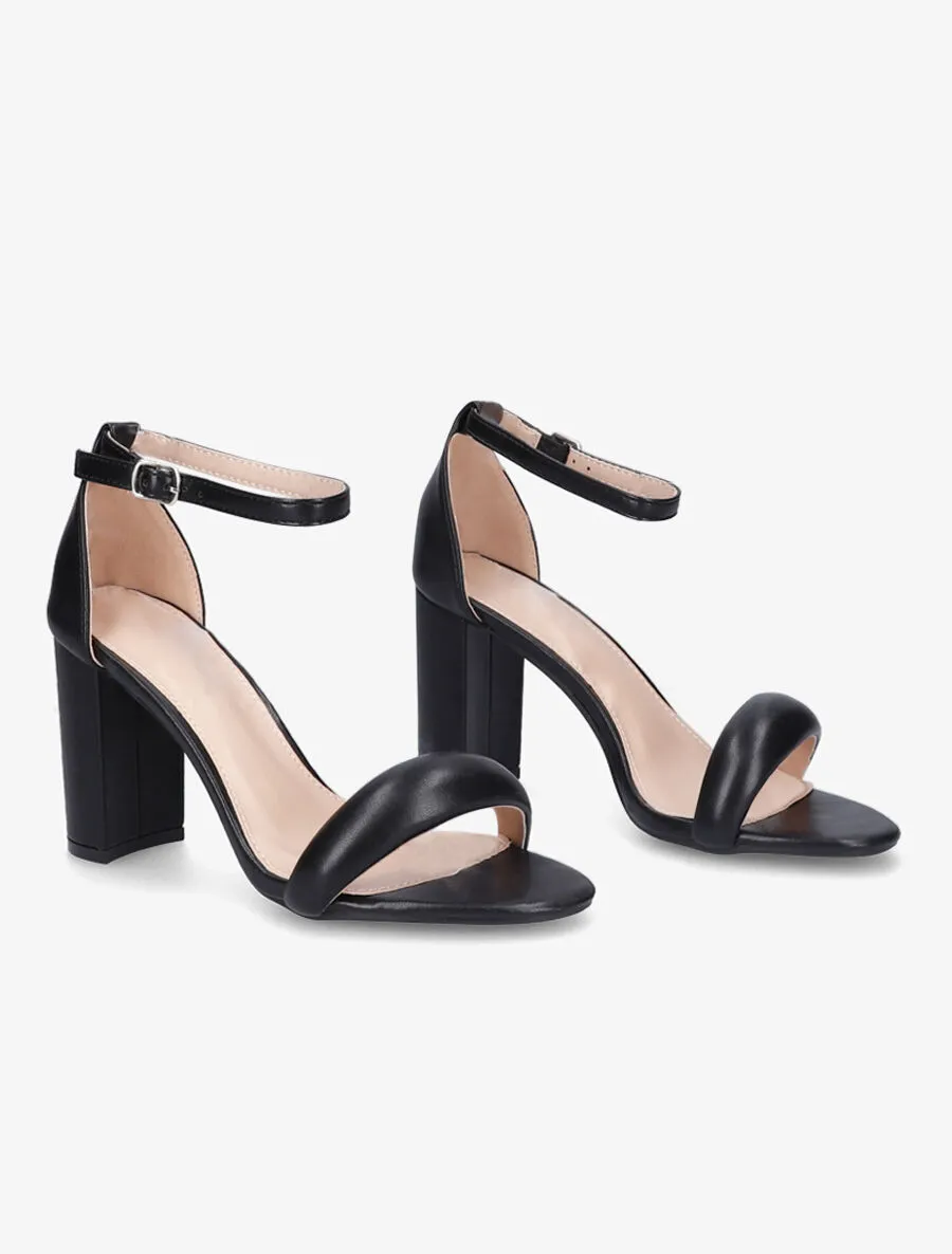 Sandales à bride matelassée - Noir