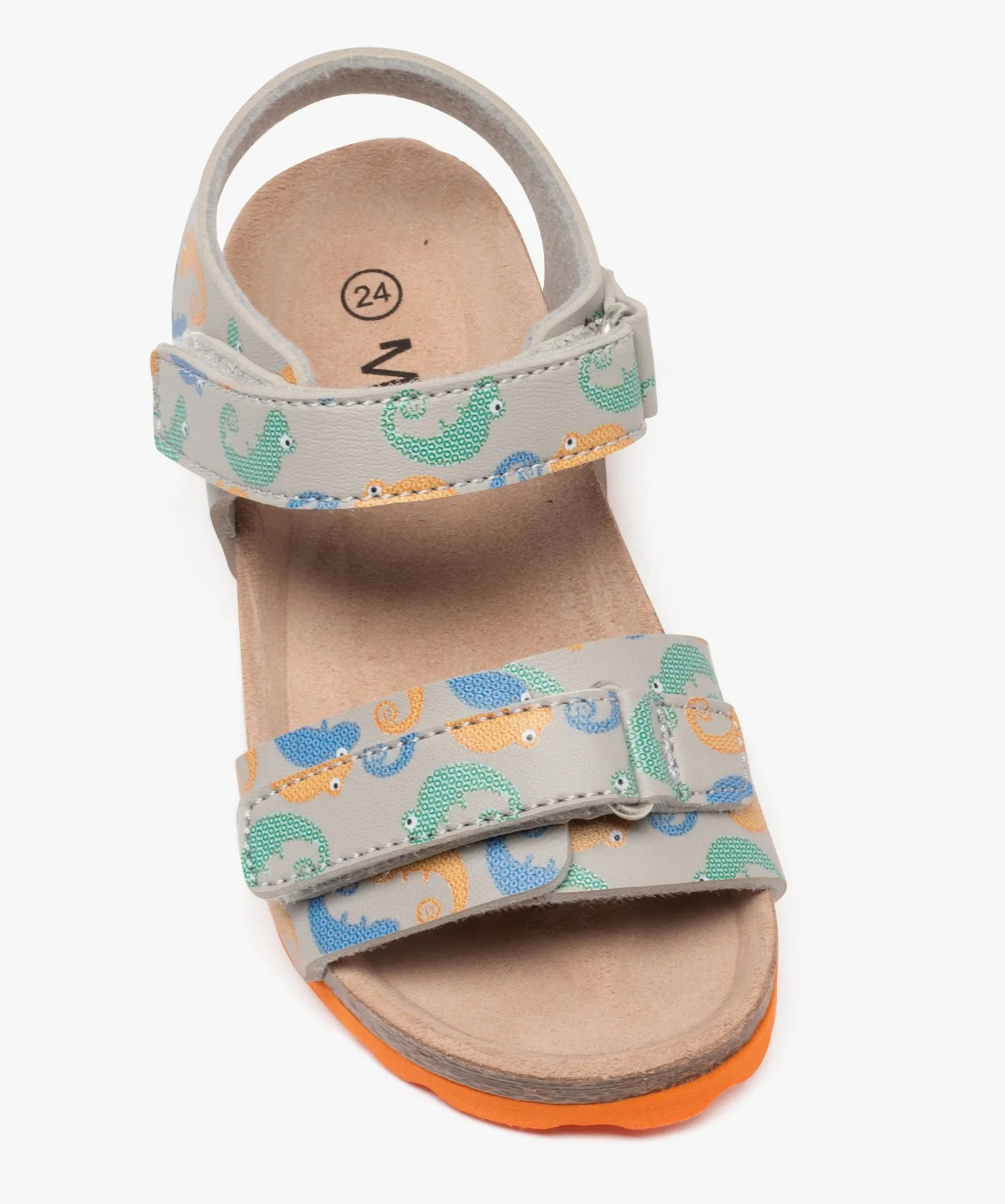 Sandales garçon à motif caméléons avec double scratch - Mod8 kaki
