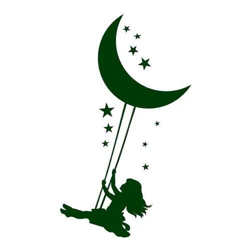 Stickers enfant lune Ref: T-MK1161 Vert foncé 100x169 cm 3 PARTIES