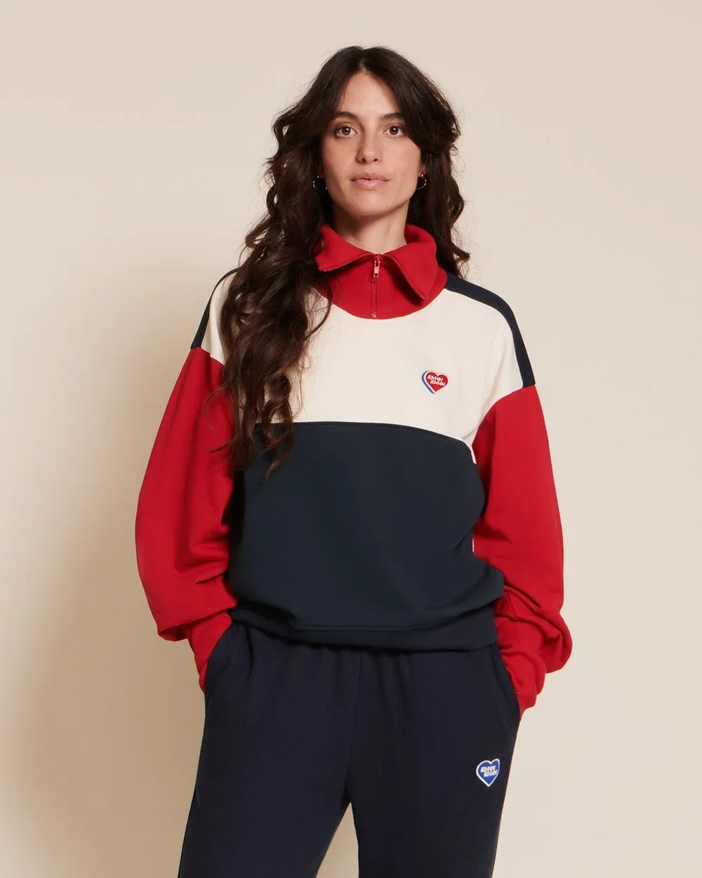 Sweat en coton bio | multicolore "sundance" Crème femme - émoi émoi