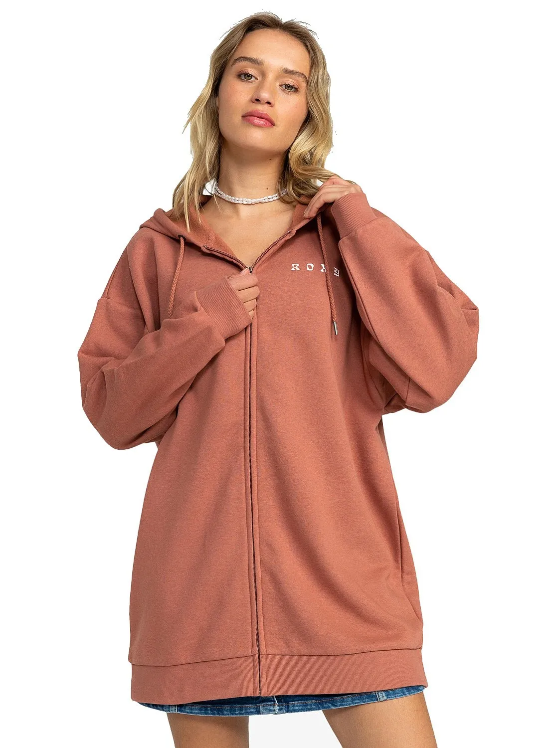 sweat-shirt Roxy Backyard Party B Zip - MMS0/Cedar Wood - women´s